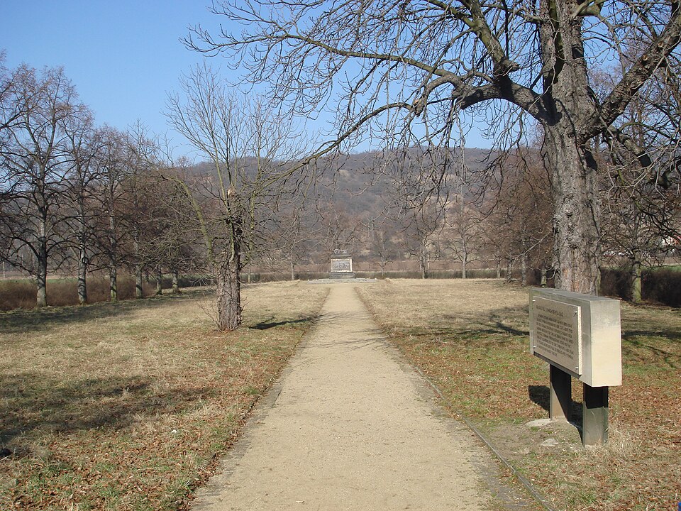Campo Real con el monumento a Přemysl el Labrador