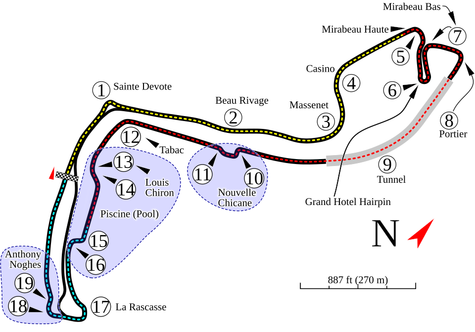 Emplacements du circuit de Formule 1